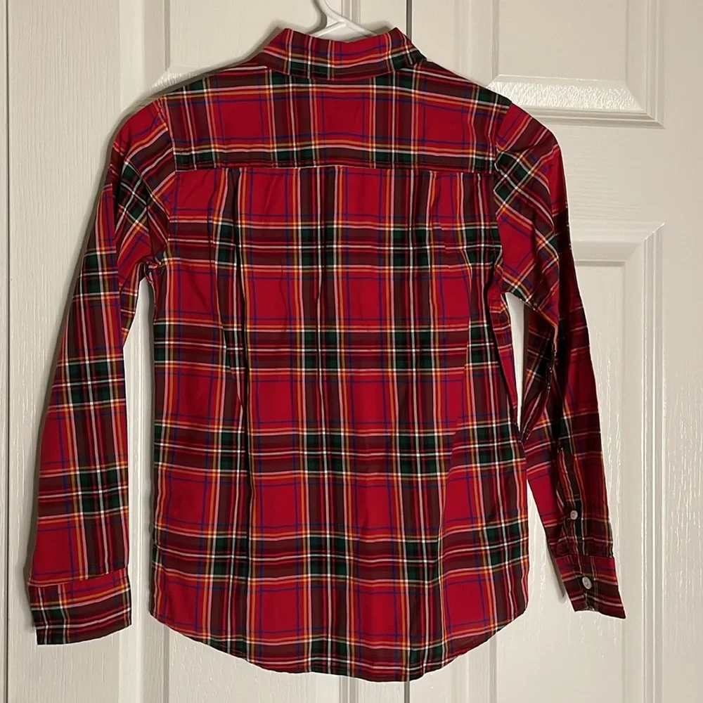 THE CHILDREN’S PLACE Plaid Button-Up Shirt, Boys Size 7/8, Red Green